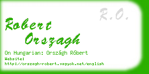 robert orszagh business card