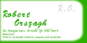 robert orszagh business card